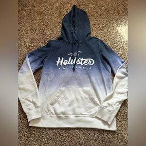 Hollister Blue Ombré Logo Hoodie. Size Small.